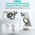 COTECI BS-038 Magnetic Phone Grip Holder Three-Ring Dual-Sided Adjustment Aluminum Alloy Stand for Desktop Refrigerator Car