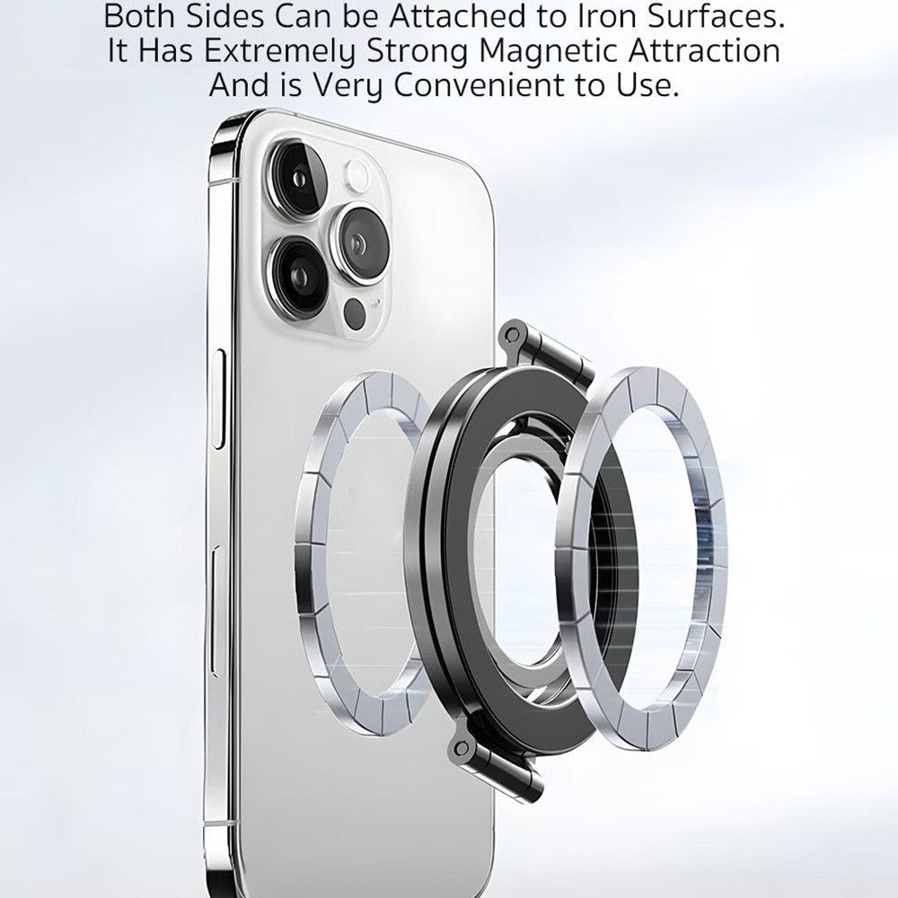 COTECI BS-038 Magnetic Phone Grip Holder Three-Ring Dual-Sided Adjustment Aluminum Alloy Stand for Desktop Refrigerator Car
