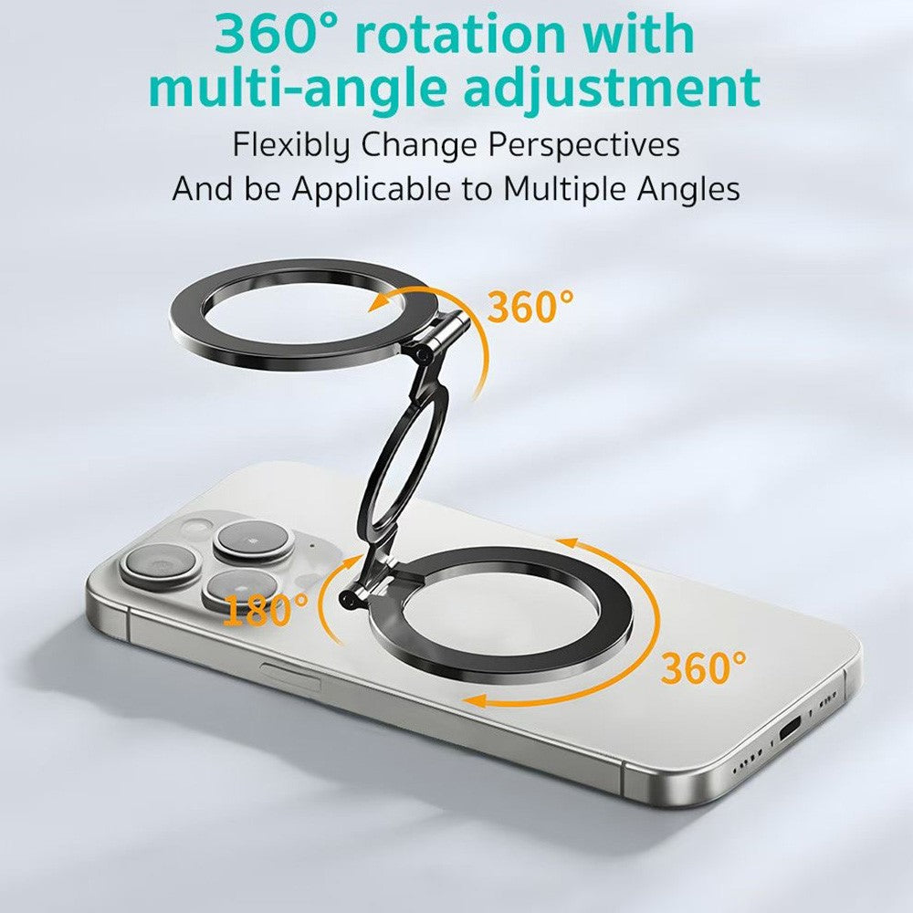 COTECI BS-038 Magnetic Phone Grip Holder Three-Ring Dual-Sided Adjustment Aluminum Alloy Stand for Desktop Refrigerator Car