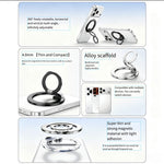 Magnetic Phone Stand Double-Ring Dual Hinges 360° Rotating Foldable Finger Ring Holder for Desk and Selfie