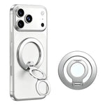 Magnetic Phone Stand Double-Ring Dual Hinges 360° Rotating Foldable Finger Ring Holder for Desk and Selfie