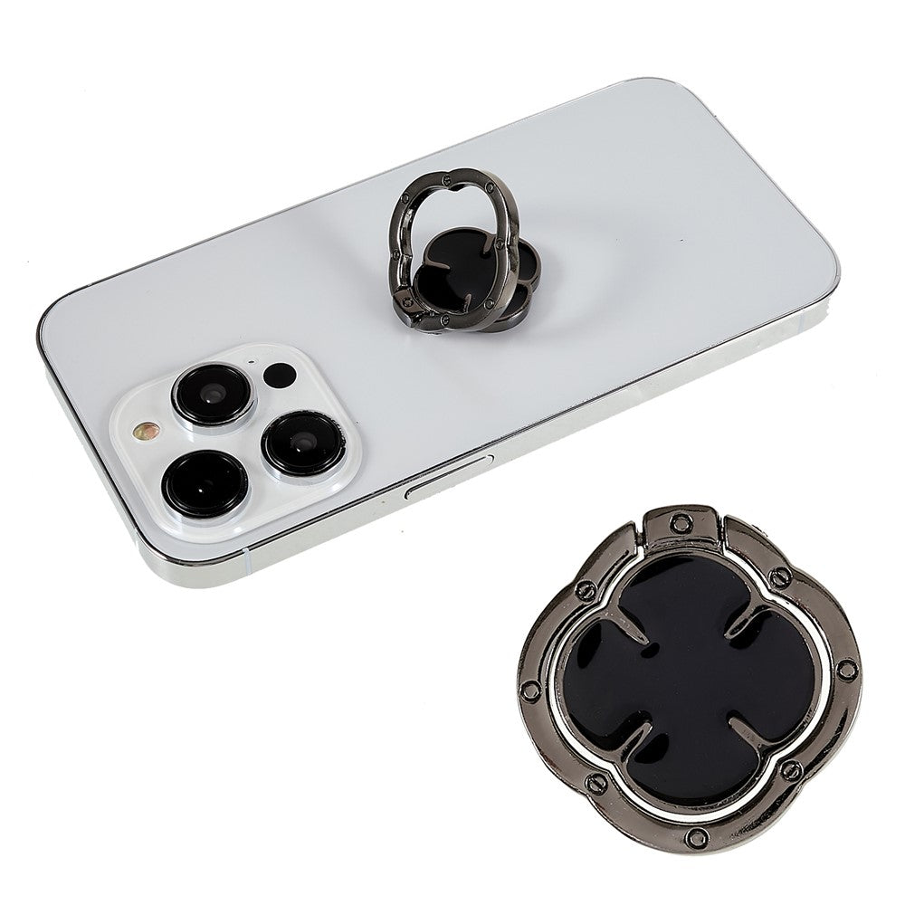 Clover Phone Ring Finger Kickstand Back Stand Holder Bracket Metal Grip Hook  for Smartphone