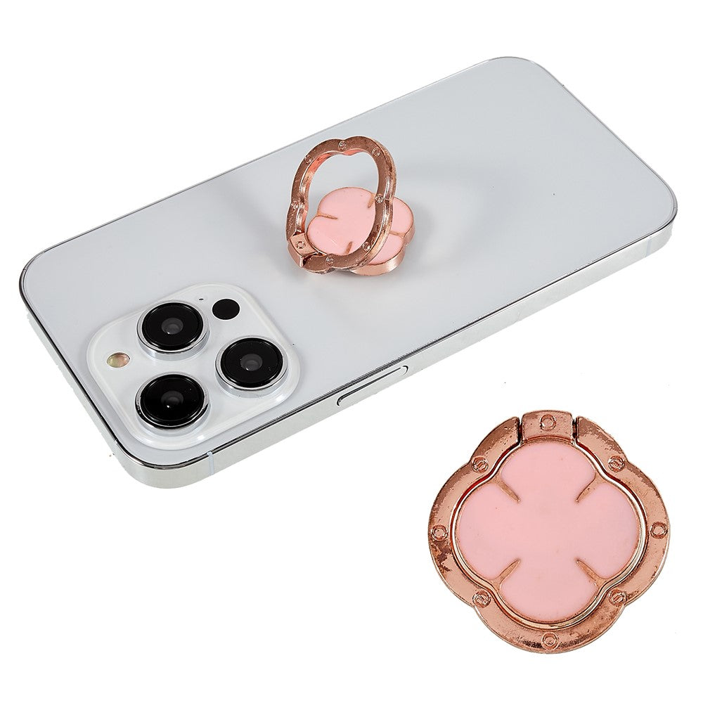 Clover Phone Ring Finger Kickstand Back Stand Holder Bracket Metal Grip Hook  for Smartphone