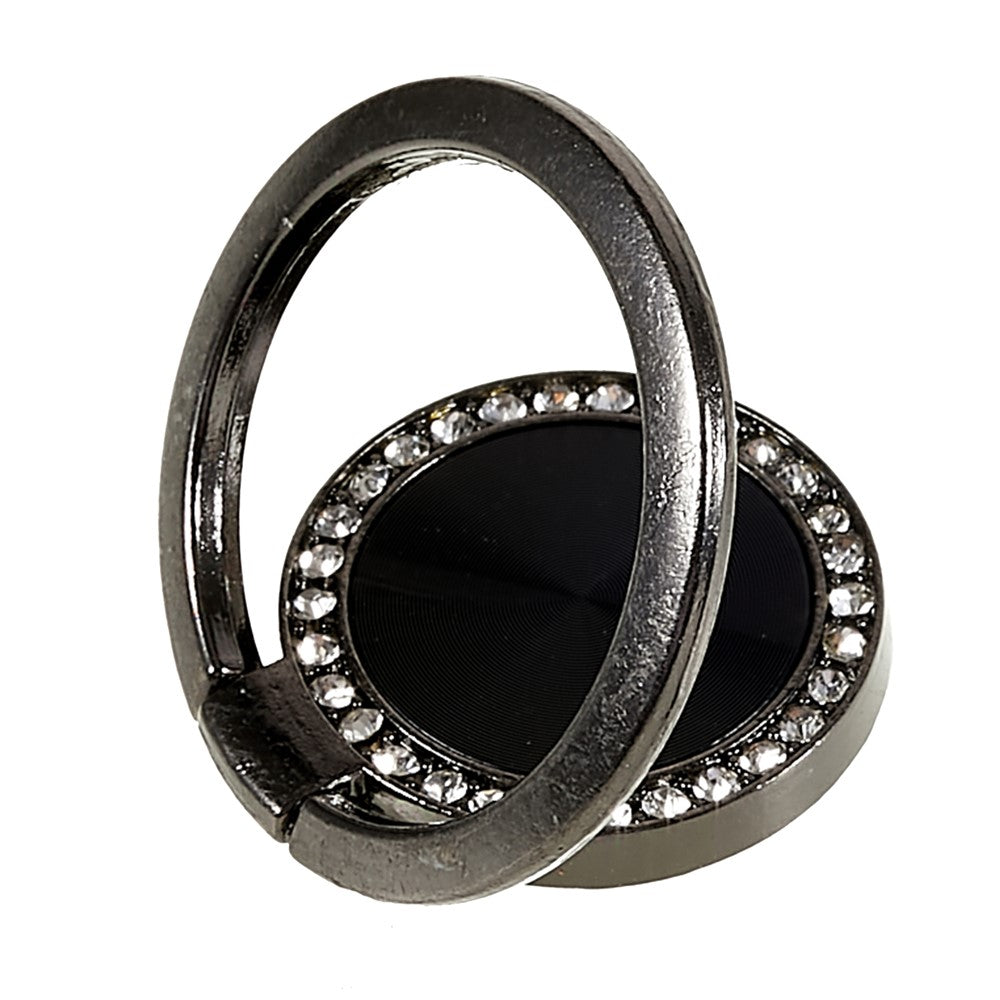 Rhinestone Decor Phone Ring Kickstand Holder CD Veins Rotation Metal Finger Grip Adjustable Cellphone Stand
