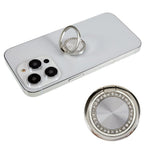 Rhinestone Decor Phone Ring Kickstand Holder CD Veins Rotation Metal Finger Grip Adjustable Cellphone Stand