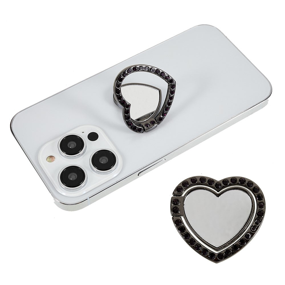 Cell Phone Ring Holder with Mirror Rhinestone Bling Finger Ring Kickstand Phone Grip
