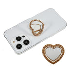 Cell Phone Ring Holder with Mirror Rhinestone Bling Finger Ring Kickstand Phone Grip