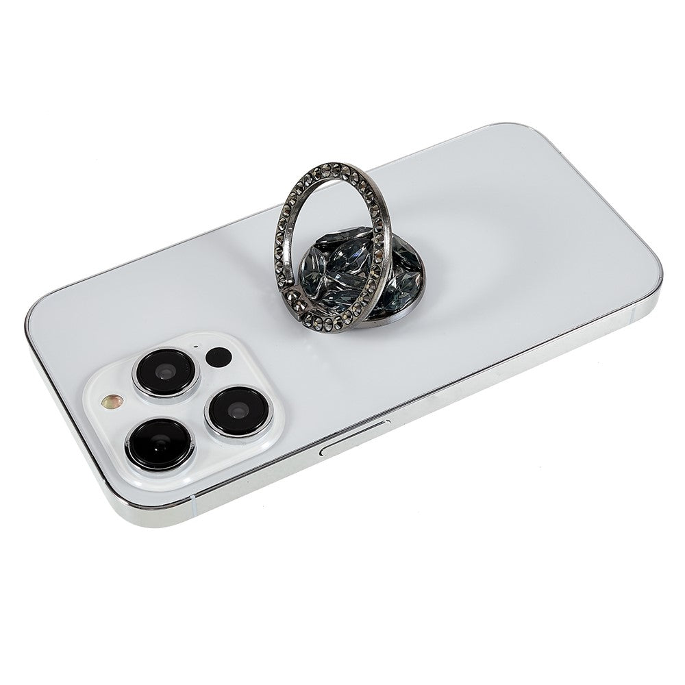 Cell Phone Ring Holder Rhinestone Phone Kickstand Grip Rotation Universal Multi Angle Metal Phone Back Grip