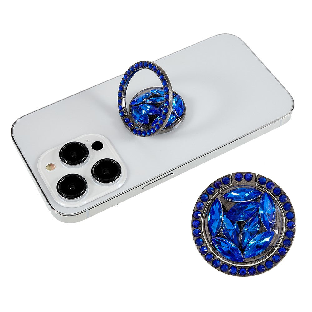 Cell Phone Ring Holder Rhinestone Phone Kickstand Grip Rotation Universal Multi Angle Metal Phone Back Grip