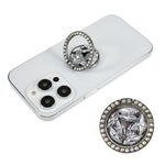 Cell Phone Ring Holder Rhinestone Phone Kickstand Grip Rotation Universal Multi Angle Metal Phone Back Grip