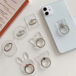 AL633387072251 Clear Rhinestone Decorated Phone Ring Holder Creative Metal Phone Kickstand