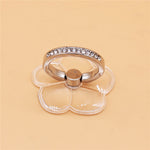 AL633387072251 Clear Rhinestone Decorated Phone Ring Holder Creative Metal Phone Kickstand