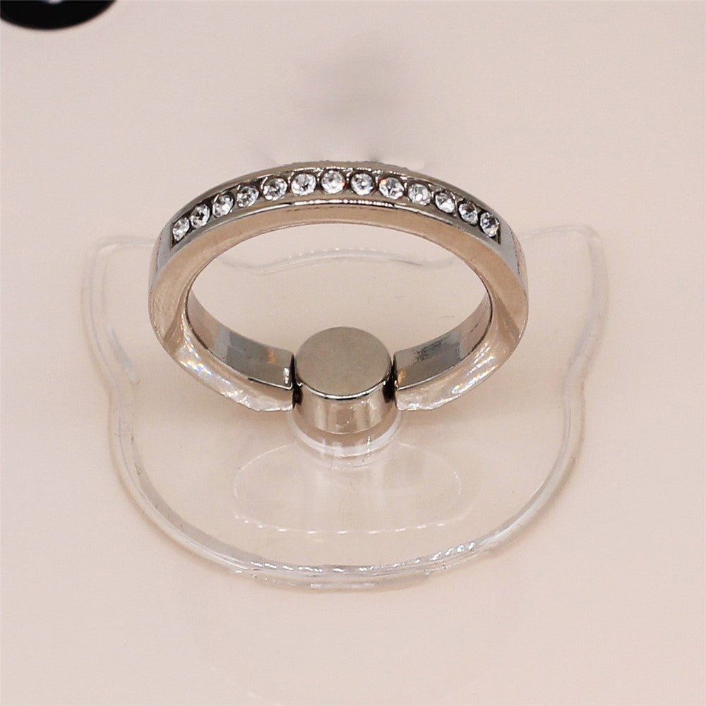 AL633387072251 Clear Rhinestone Decorated Phone Ring Holder Creative Metal Phone Kickstand