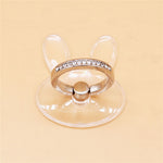 AL633387072251 Clear Rhinestone Decorated Phone Ring Holder Creative Metal Phone Kickstand