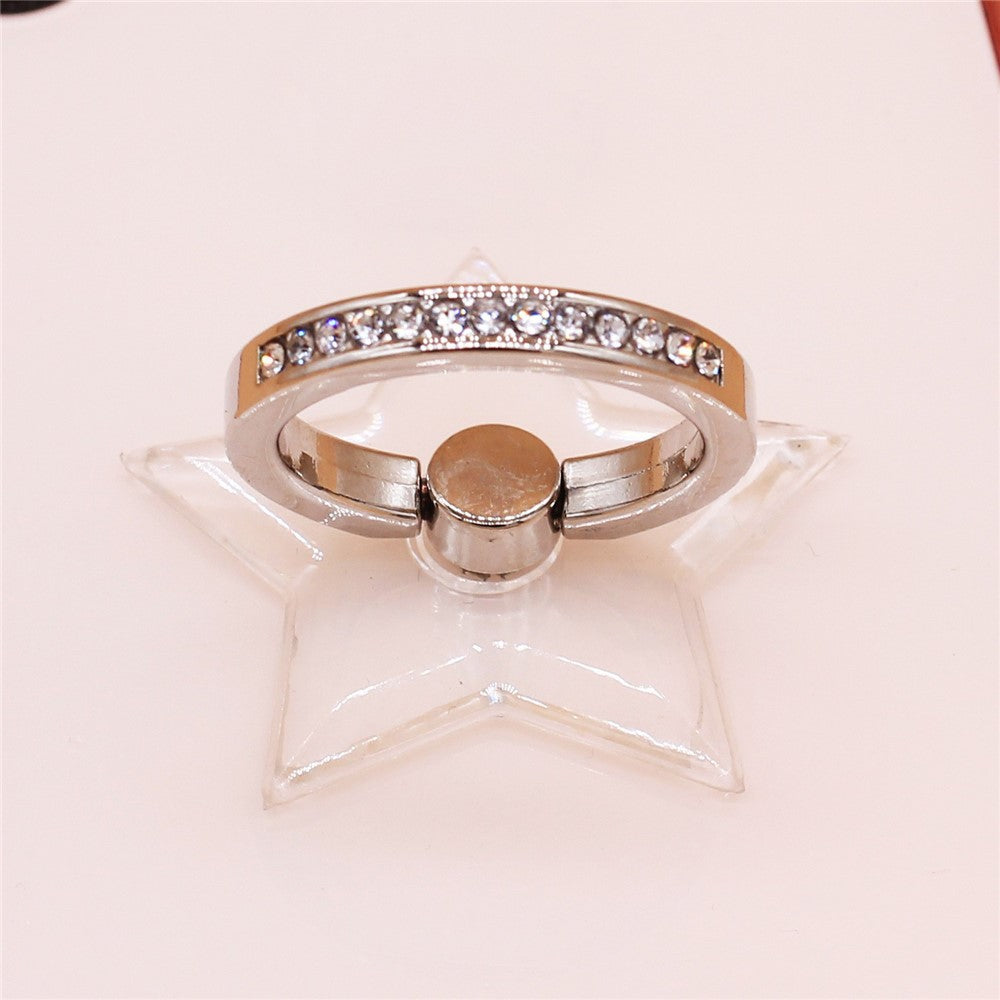 AL633387072251 Clear Rhinestone Decorated Phone Ring Holder Creative Metal Phone Kickstand