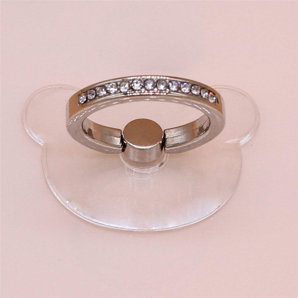 AL633387072251 Clear Rhinestone Decorated Phone Ring Holder Creative Metal Phone Kickstand