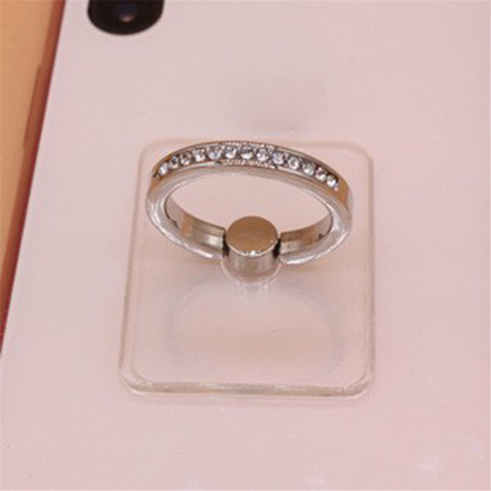 AL633387072251 Clear Rhinestone Decorated Phone Ring Holder Creative Metal Phone Kickstand