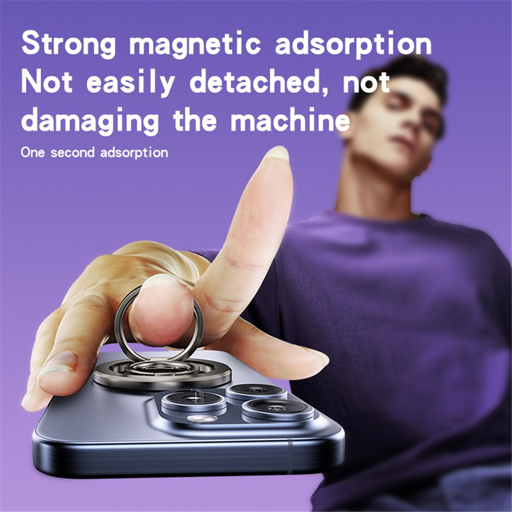 YESIDO C206 Double Ring Zinc Alloy Magnetic Folding Ring Kickstand for Mobile Phone