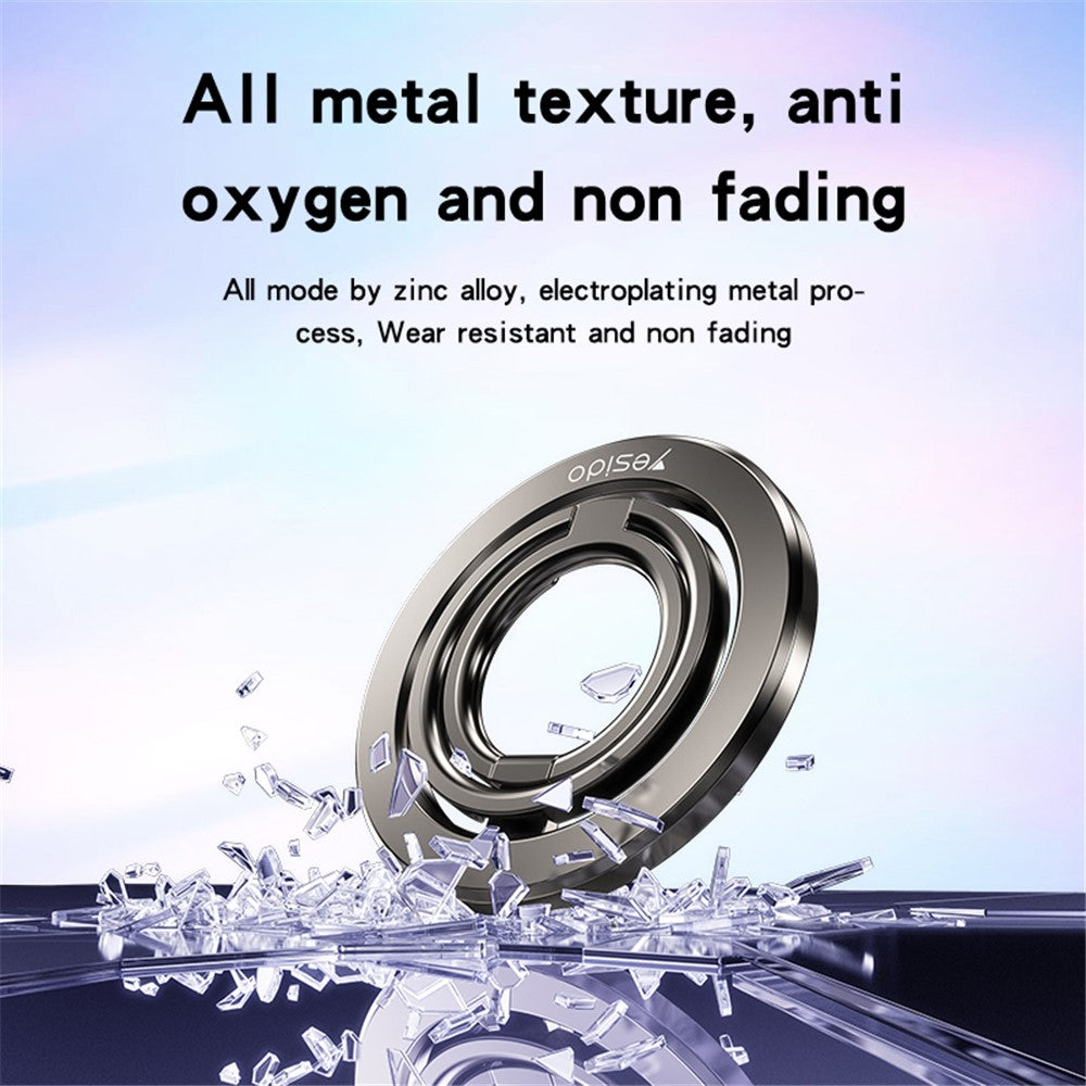 YESIDO C206 Double Ring Zinc Alloy Magnetic Folding Ring Kickstand for Mobile Phone