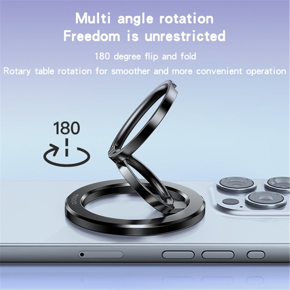 YESIDO C206 Double Ring Zinc Alloy Magnetic Folding Ring Kickstand for Mobile Phone