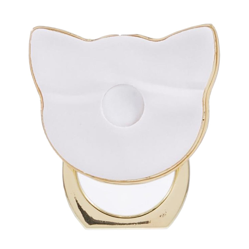 Phone Ring Holder Kickstand Cat Head Shaped Adhesive Metal Phone Bracket