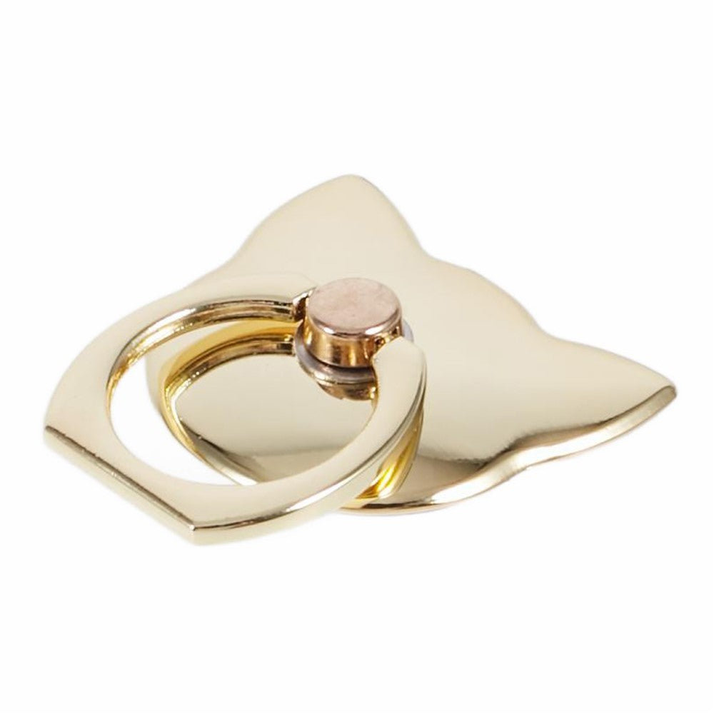 Phone Ring Holder Kickstand Cat Head Shaped Adhesive Metal Phone Bracket