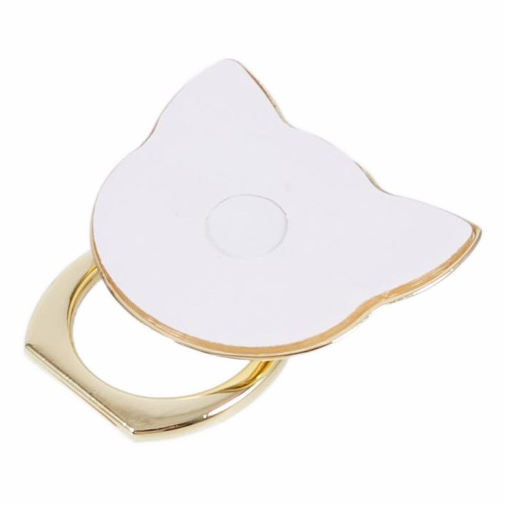 Phone Ring Holder Kickstand Cat Head Shaped Adhesive Metal Phone Bracket