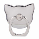 Phone Ring Holder Kickstand Cat Head Shaped Adhesive Metal Phone Bracket