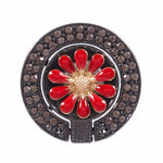 Round Phone Kickstand Adhesive Metal Phone Ring Holder Grip Flower Decoration