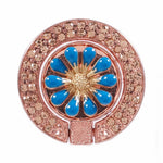 Round Phone Kickstand Adhesive Metal Phone Ring Holder Grip Flower Decoration