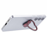 Heart Shaped Phone Kickstand Rhinestone Decor Metal Phone Finger Ring Grip