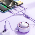 WEKOME WDC-18 Star Series 1.2m 3-in-1 Retractable 100W Fast Charging Cable Date Cord