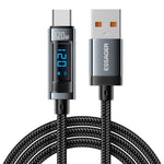 ESSAGER EXC120-HCA0G-P 2m USB-A til Type-C til Xiaomi Hurtigopladning 120W Datakabel med Digitalt Display