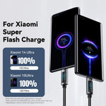 ESSAGER EXC120-HCA0G-P 2m USB-A til Type-C til Xiaomi Hurtigopladning 120W Datakabel med Digitalt Display