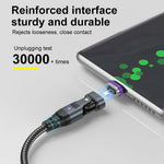 USLION US0203 1m Type-C to iP / Type-C / Micro Rotatable Connector Magnetic Charging Cable 240W Data Cable