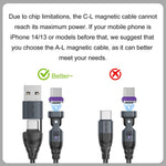 USLION US0204 1m USB / Type-C to Type-C / Micro / iP Cable Rotatable 240W Magnetic Charging Cable