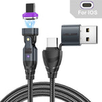 USLION US0204 1m USB / Type-C 2 to 1 Data Cable 180-Degree Rotation 240W Magnetic Charging Cable