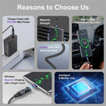 USLION US0204 1m USB / Type-C 2 to 1 Data Cable 180-Degree Rotation 240W Magnetic Charging Cable