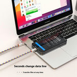 120cm 2-in-1 PD 66W Type-C Charging Cable Cell Phone Crossbody Lanyard Data Cable with Zinc Alloy Buckle, Tether Tab
