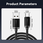 ESSAGER ES-X60 1m USB to Type-C Phone Charging Cable 3A Braided Data Cable