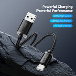 ESSAGER ES-X60 1m USB to Type-C Phone Charging Cable 3A Braided Data Cable