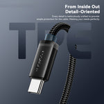 ESSAGER ES-X60 1m USB to Type-C Phone Charging Cable 3A Braided Data Cable