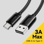 ESSAGER ES-X60 1m USB to Type-C Phone Charging Cable 3A Braided Data Cable