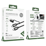 ACEFAST C20-01 1.2m USB-C to USB-C + iP Data Cable Braided 60W Fast Charging Cord