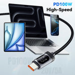 ESSAGER 2m USB C to USB C Cable 100W Digital Display Fast Charging Data Sync Cord
