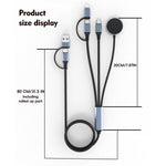 U33 1m PD 100W Fast Charging Cable Multi-Function Cord for Laptop / Tablet / Phone / Apple Watch