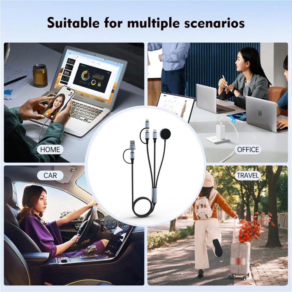 U33 1m PD 100W Fast Charging Cable Multi-Function Cord for Laptop / Tablet / Phone / Apple Watch