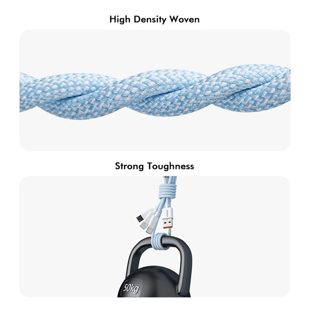 ENKAY 1.5m 3 in 1 USB to iP / Type-C / Micro USB 60W Charging Data Cable Braided Wire