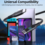 3 m USB-C til USB-C Kabel Digitalt Display 3A / 20V 60W Hurtigopladende Flettet Datakabel til Smartphones Tablets