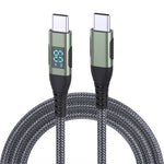 3 m USB-C til USB-C Kabel Digitalt Display 3A / 20V 60W Hurtigopladende Flettet Datakabel til Smartphones Tablets